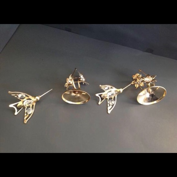 Vintage Austrian Crystal 24K Gold Plated Humming - Picture 8 of 9